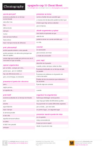 spagnolo cap 11 Cheat Sheet
