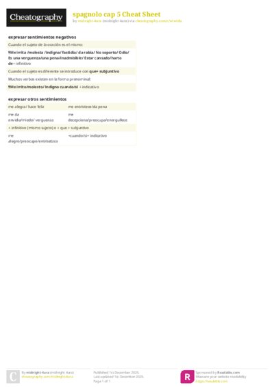 spagnolo cap 5 Cheat Sheet