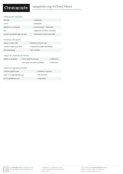 spagnolo cap 8 Cheat Sheet