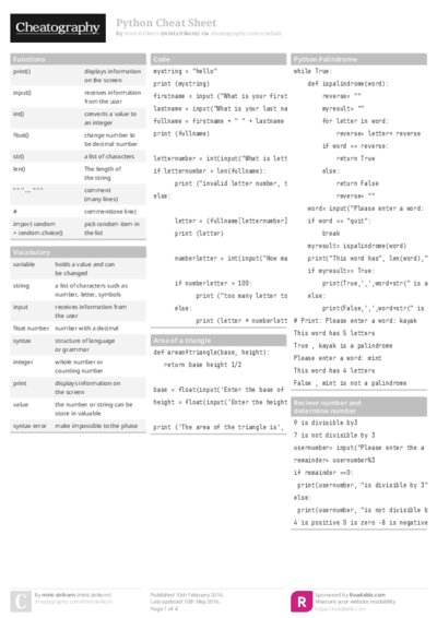 Python Cheat Sheet