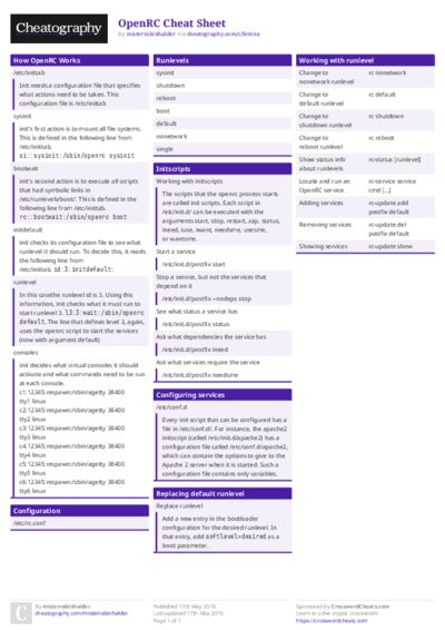 OpenRC Cheat Sheet