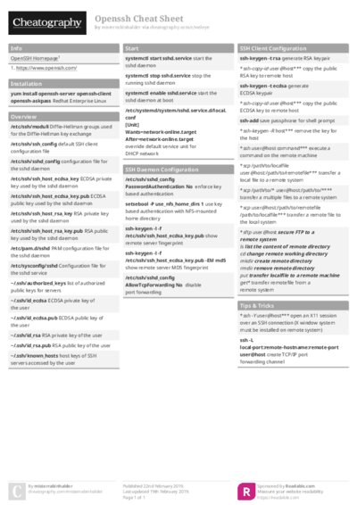 Openssh Cheat Sheet