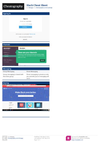 Slack Cheat Sheet