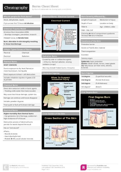 Burns Cheat Sheet