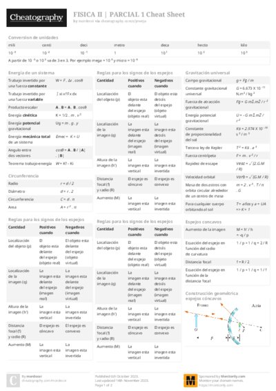 FISICA II | PARCIAL 1 Cheat Sheet