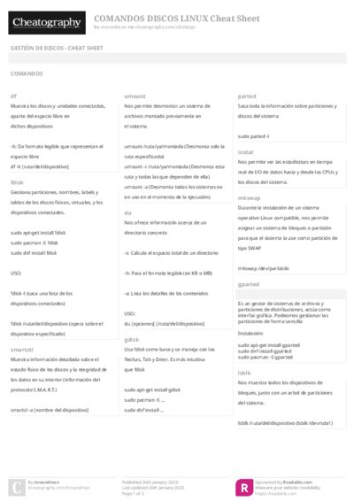 COMANDOS DISCOS LINUX Cheat Sheet