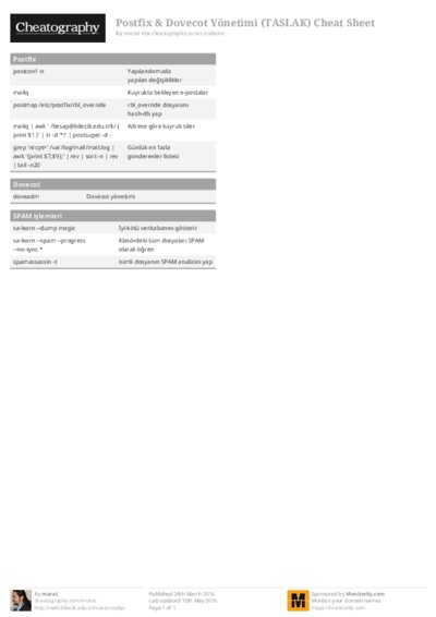 Postfix & Dovecot Yönetimi (TASLAK) Cheat Sheet