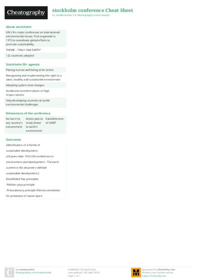stockholm conference Cheat Sheet