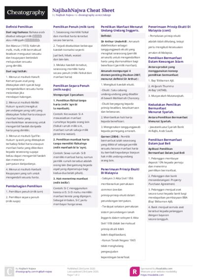 NajibahNajwa Cheat Sheet