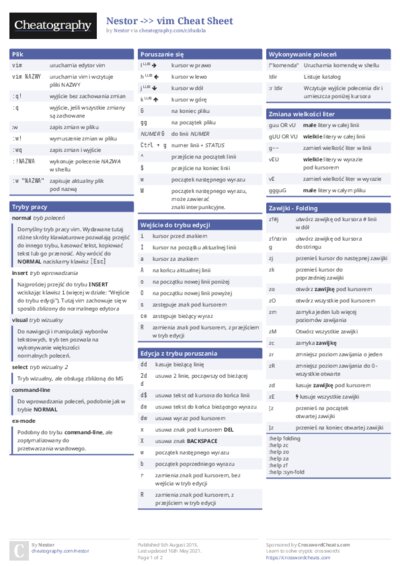 Nestor ->> vim Cheat Sheet