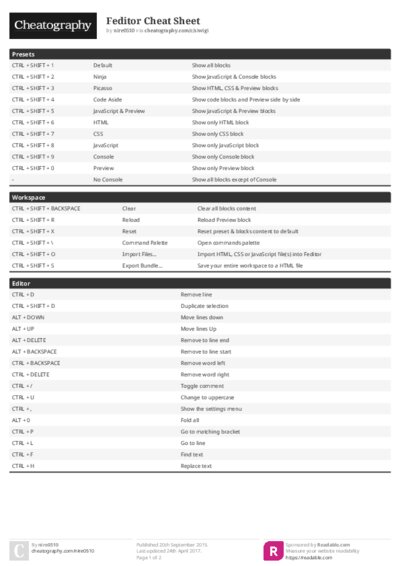 Feditor Cheat Sheet