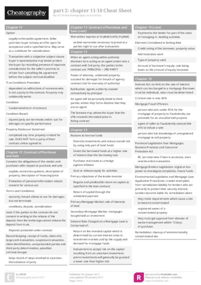 part 2: chapter 11-18 Cheat Sheet