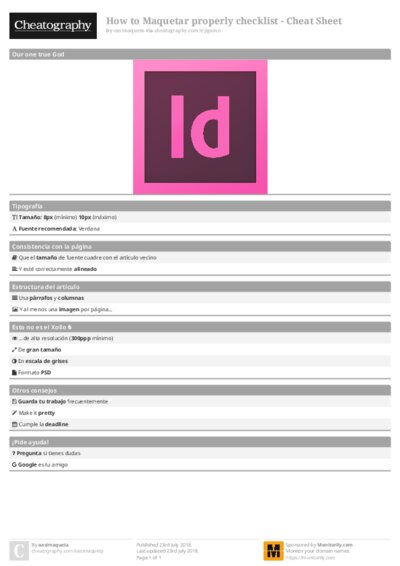 How to Maquetar properly checklist - Cheat Sheet