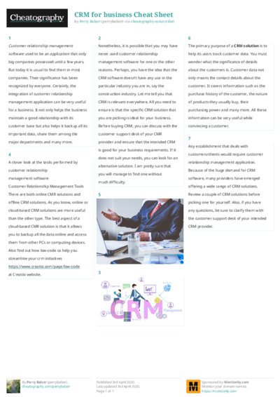 CRM for business Cheat Sheet