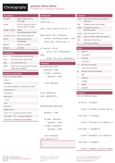 python cheat sheet