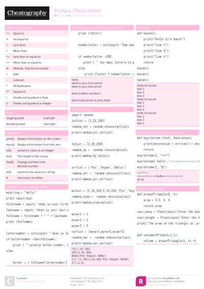 Python Cheat Sheet