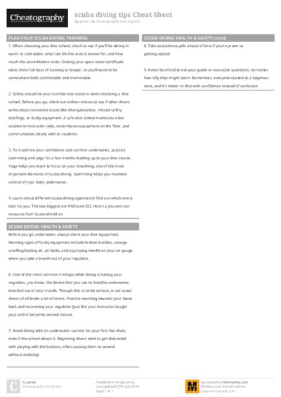 scuba diving tips Cheat Sheet