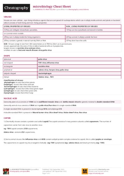 microbiology Cheat Sheet