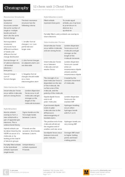 12 chem unit 2 Cheat Sheet