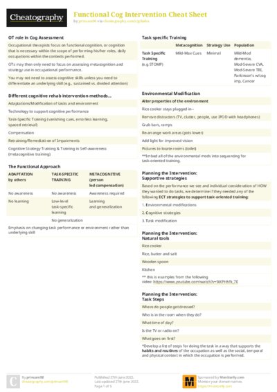 Functional Cog Intervention Cheat Sheet