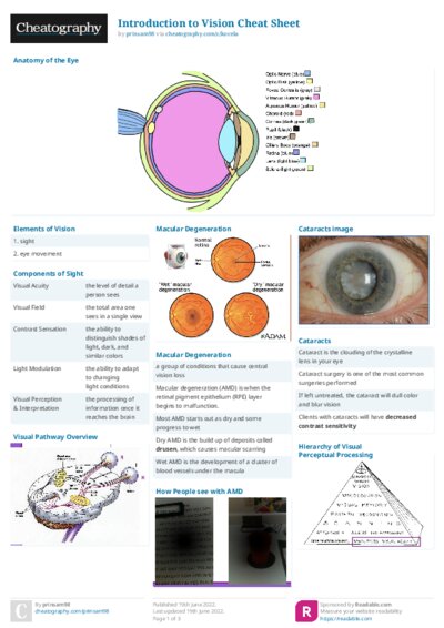 Introduction to Vision Cheat Sheet