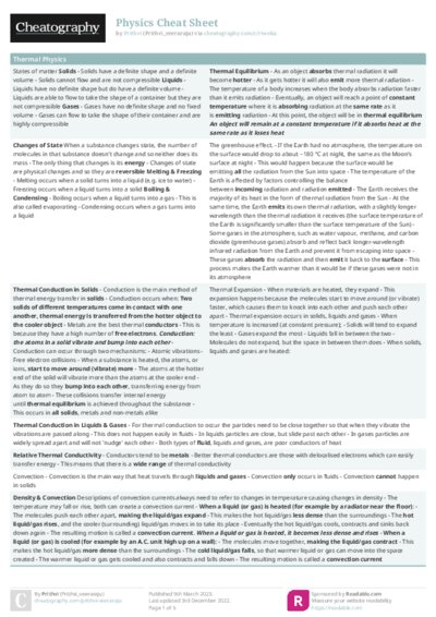 Physics Cheat Sheet