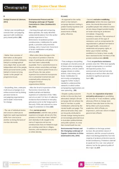 2202 Quotes Cheat Sheet