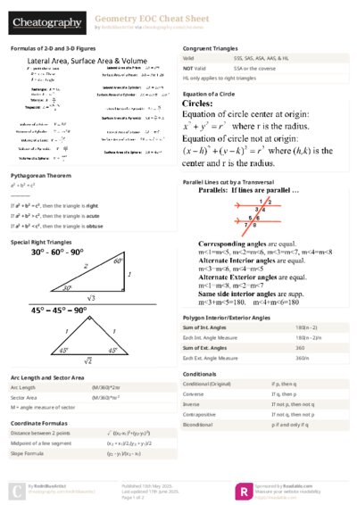 Geometry EOC Cheat Sheet