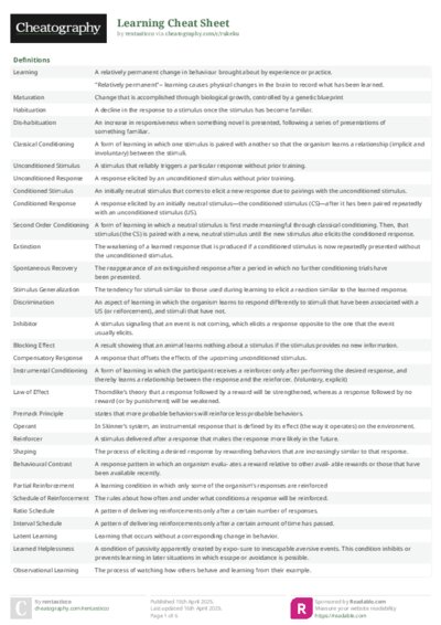 Learning Cheat Sheet