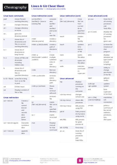 Linux & Git Cheat Sheet