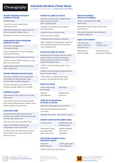 Saiyidah Ibrahim Cheat Sheet