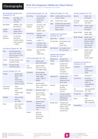 Web Development Midterm Cheat Sheet