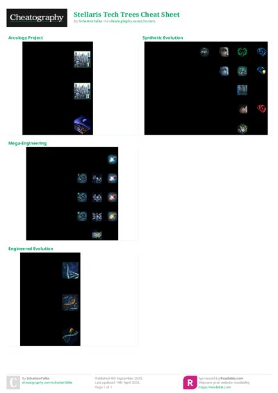 Stellaris Tech Trees Cheat Sheet