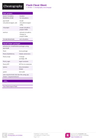 Flask Cheat Sheet