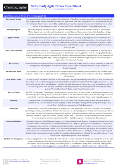 SKP's Daily Agile Terms Cheat Sheet