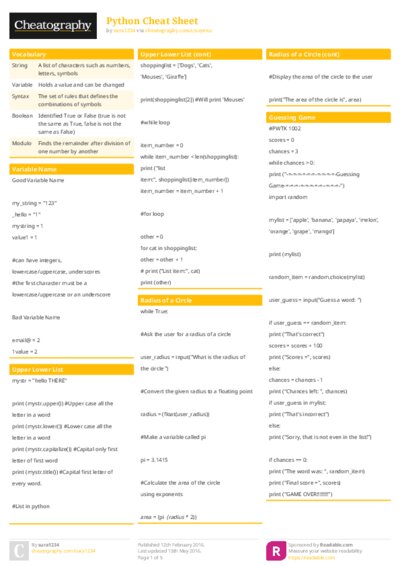 Python Cheat Sheet