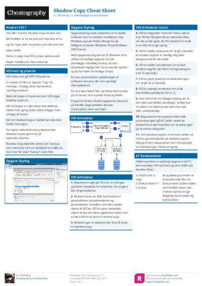 Shadow Copy Cheat Sheet