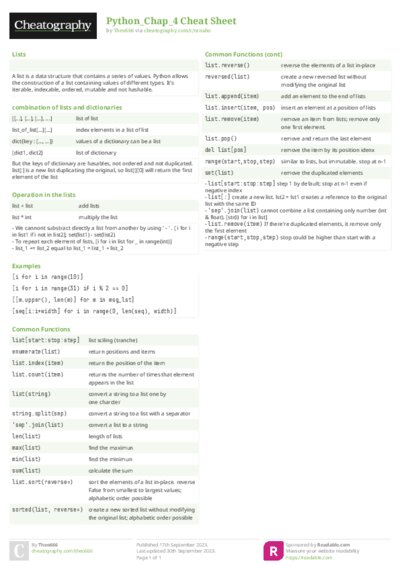 Python_Chap_4 Cheat Sheet