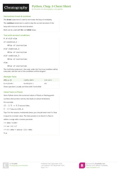 Python_Chap_6 Cheat Sheet