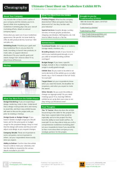 Ultimate Cheat Sheet on Tradeshow Exhibit RFPs