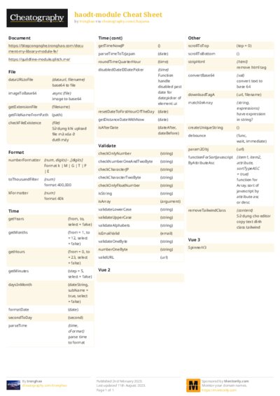 haodt-module Cheat Sheet