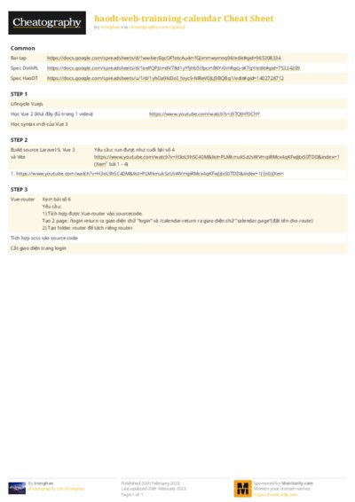haodt-web-trainning-calendar Cheat Sheet