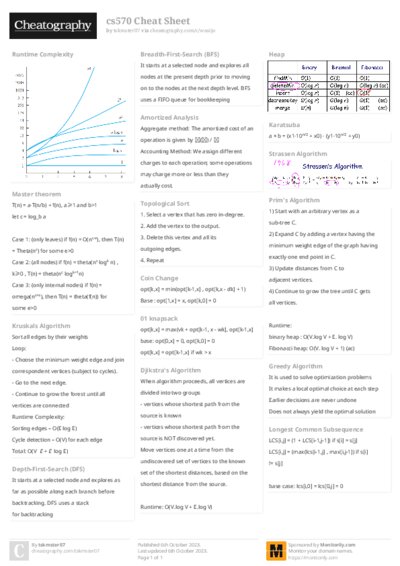 cs570 Cheat Sheet