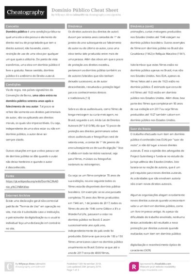 Domínio Público Cheat Sheet