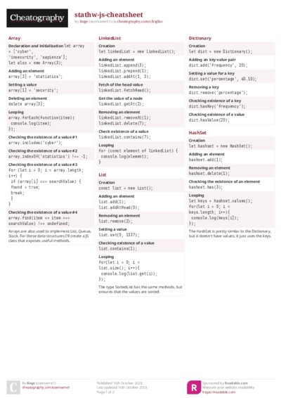 stathw-js-cheatsheet Cheat Sheet