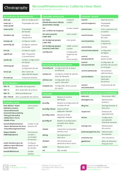 MicrosoftWindowsServer_Calderón Cheat Sheet