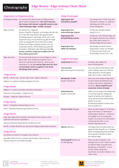 Edge Boosts / Edge Actions Cheat Sheet