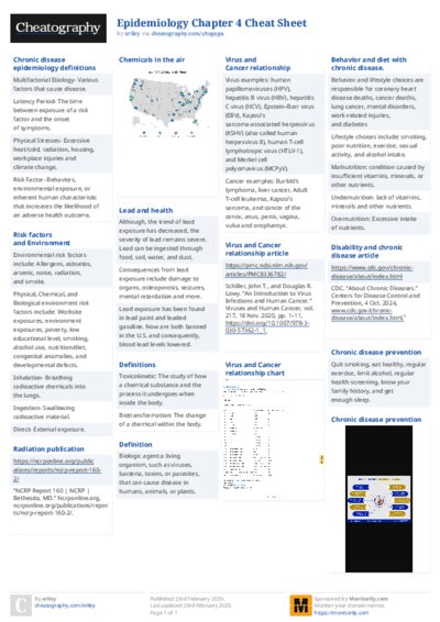 Epidemiology Chapter 4 Cheat Sheet