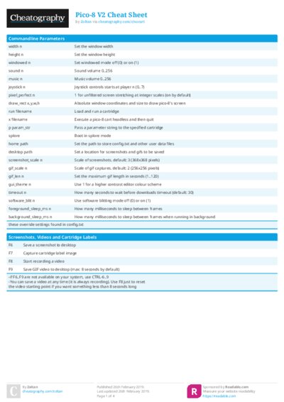 Pico-8 V2 Cheat Sheet